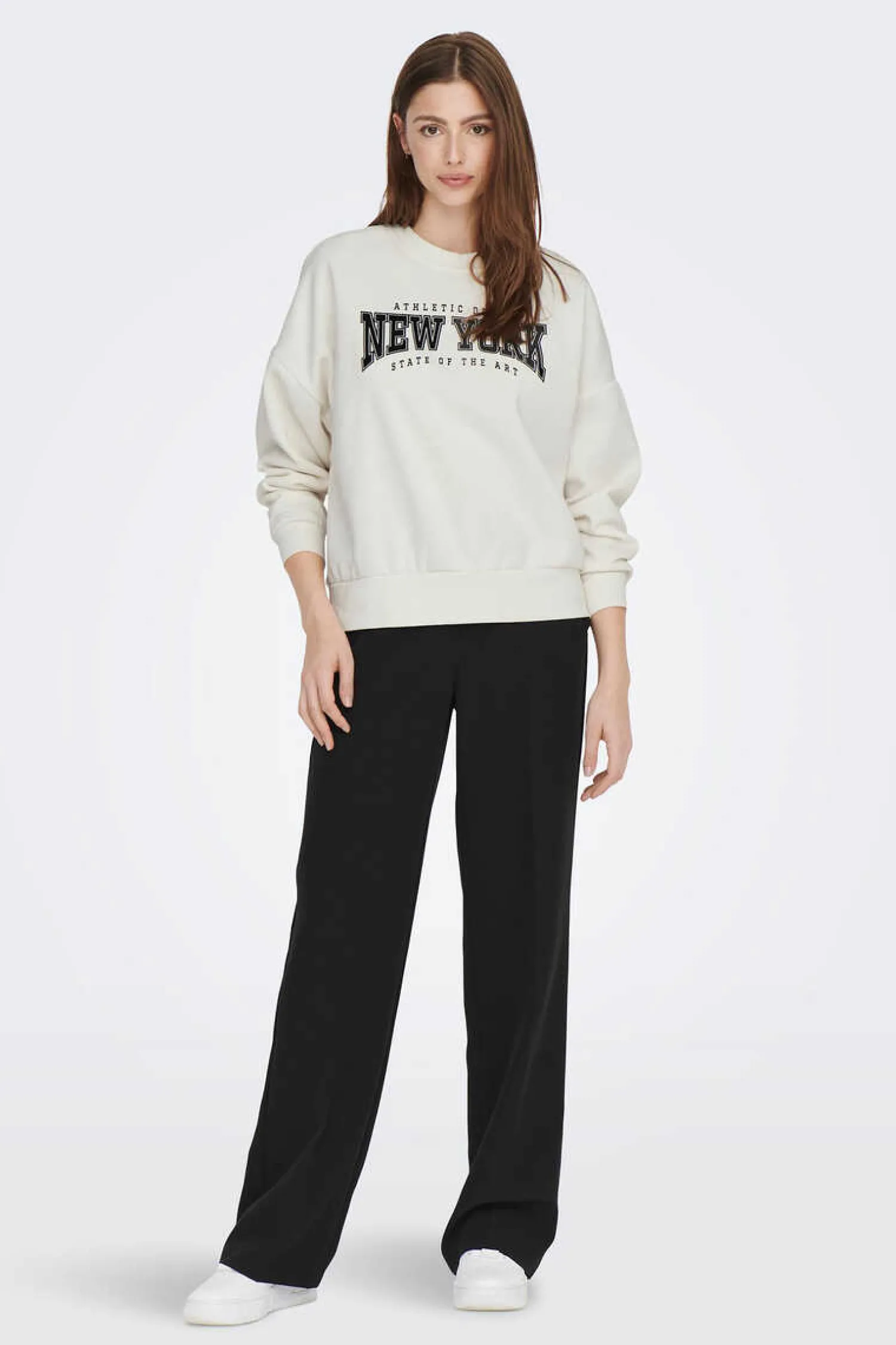 Only Sweatshirts-Sweatshirt Algodao Mensagem Bordada