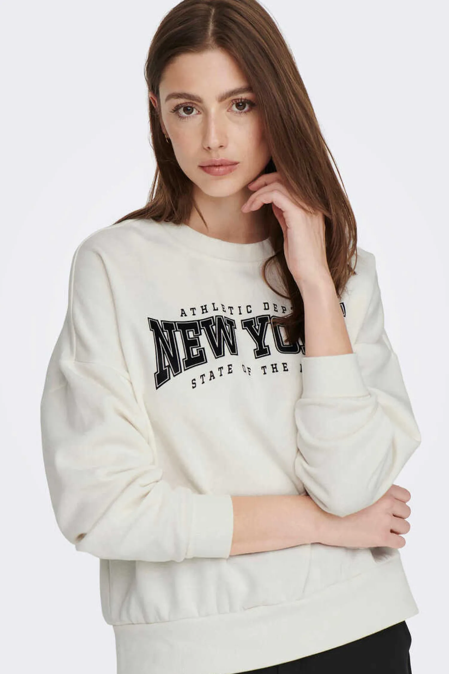 Only Sweatshirts-Sweatshirt Algodao Mensagem Bordada