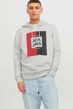Jack & Jones Sweatshirt Capuz Estampado Logo Branco Clearance