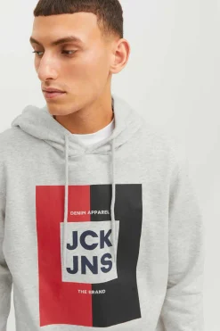 Jack & Jones Sweatshirt Capuz Estampado Logo Branco Clearance