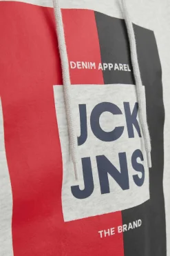 Jack & Jones Sweatshirt Capuz Estampado Logo Branco Clearance