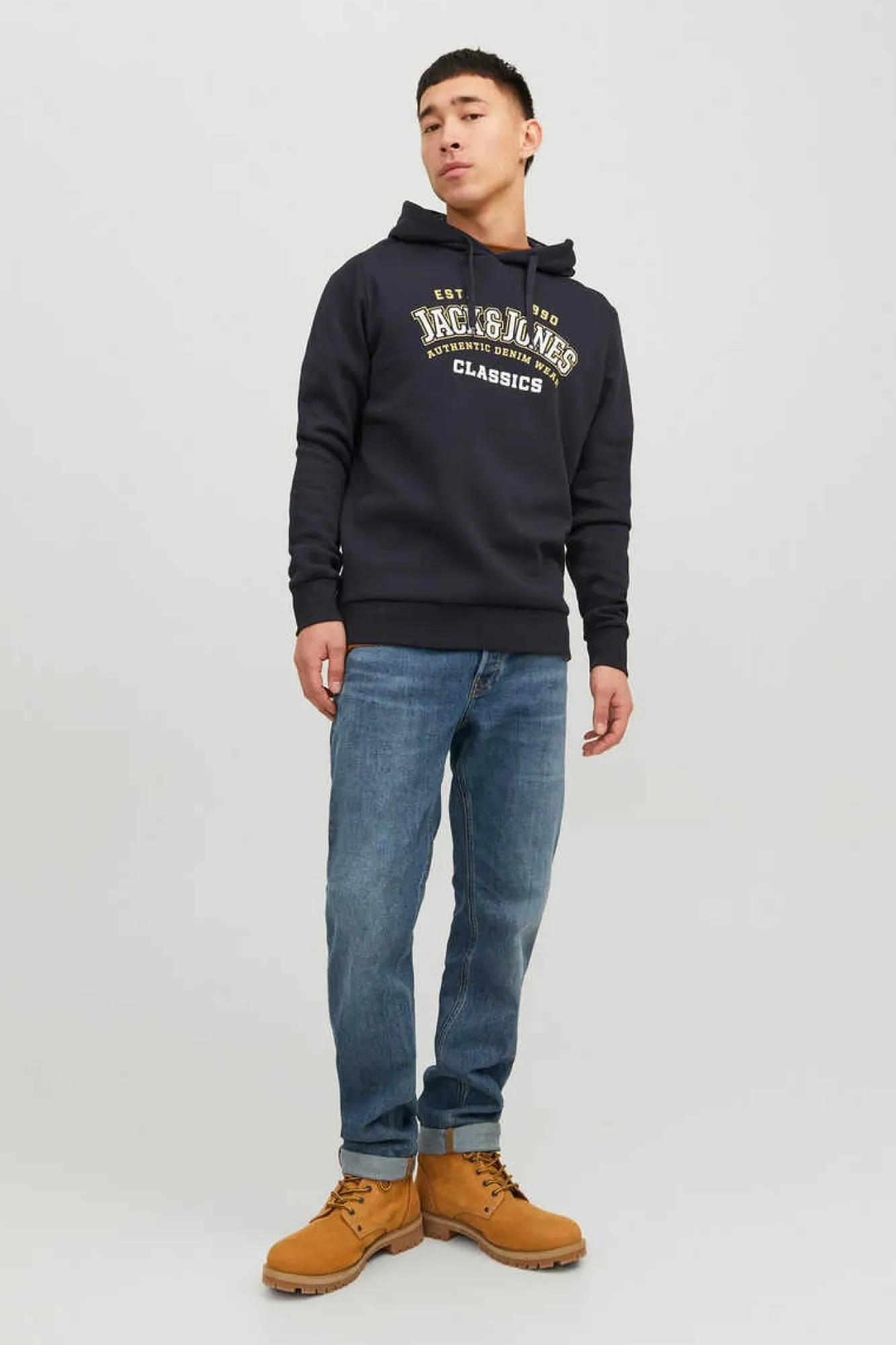 Jack & Jones Sweatshirt Capuz Estampado Logo Azul Discount