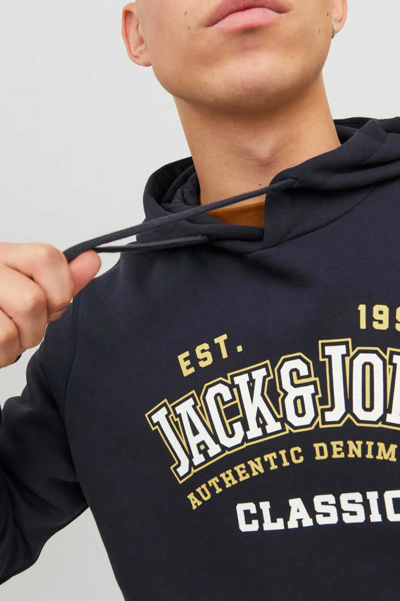 Jack & Jones Sweatshirt Capuz Estampado Logo Azul Discount