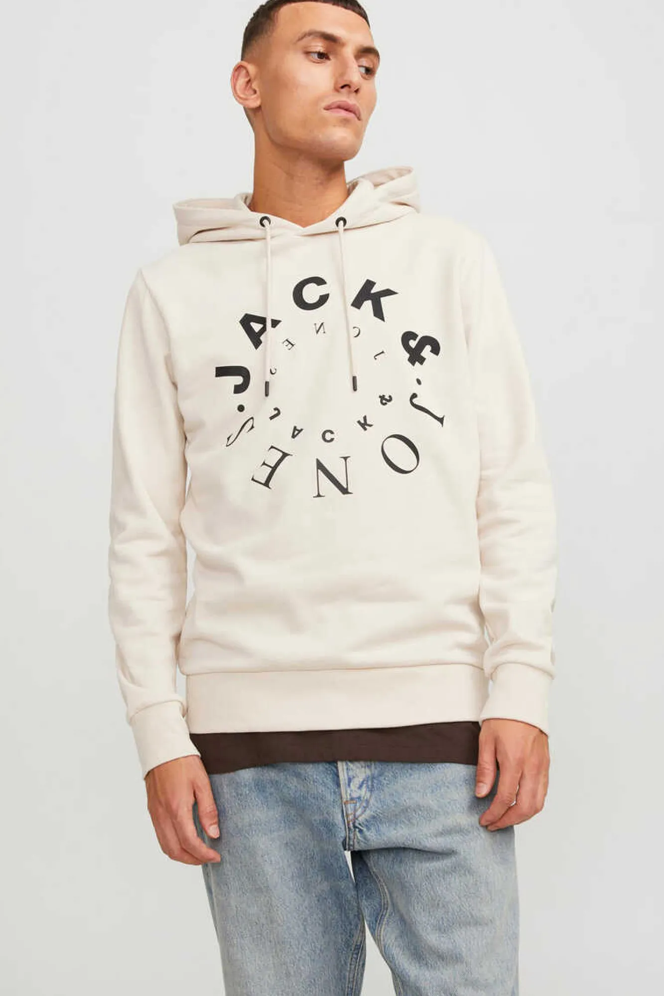 Jack&Jones Sweatshirt Capuz Estampado Logo Circulo Cinzento Online