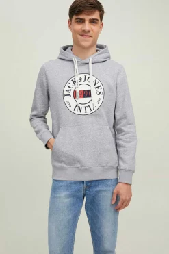 Jack & Jones Sweatshirt Com Capuz Cinza Sale