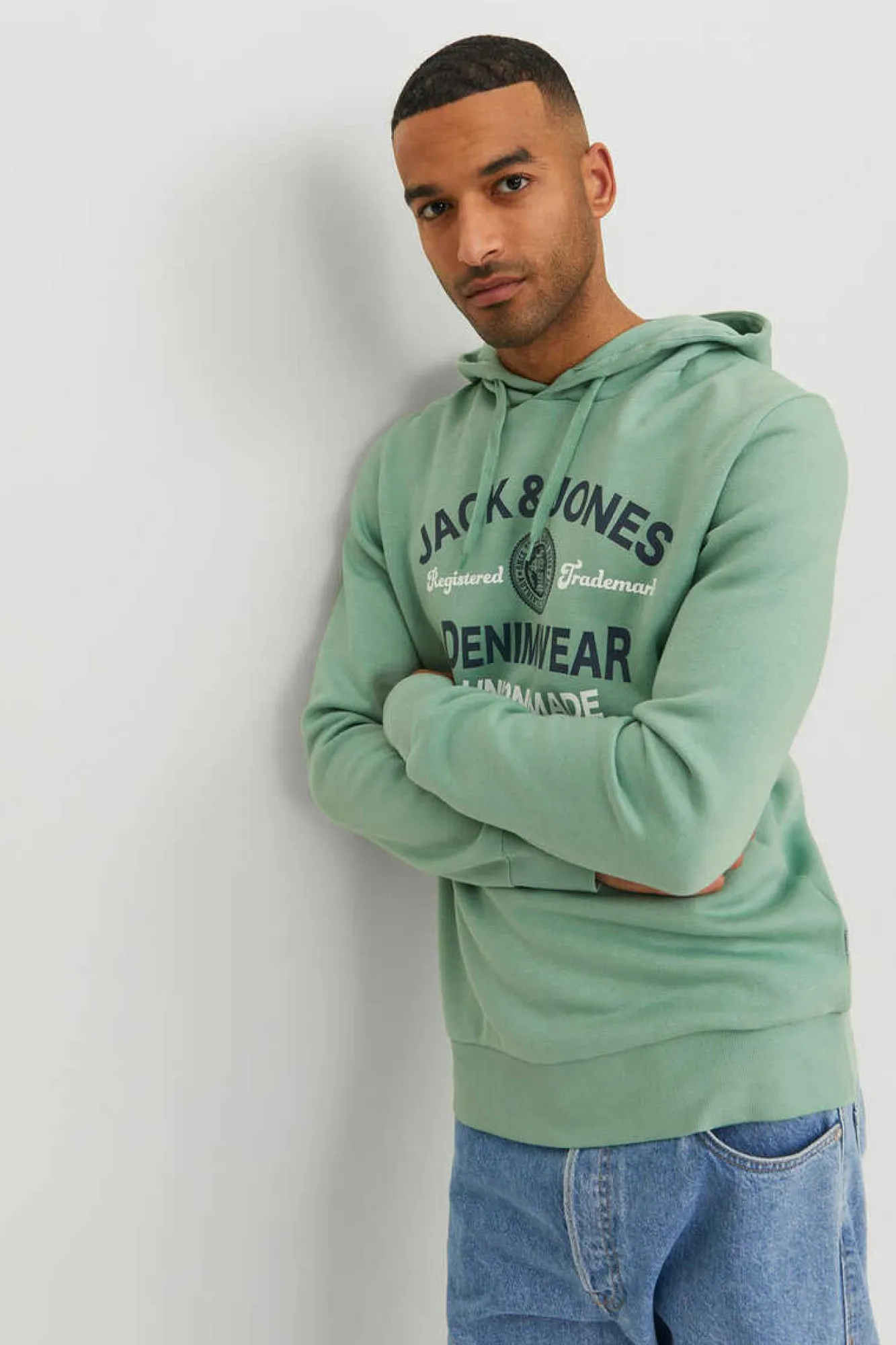 Jack & Jones Sweatshirt Com Capuz Agua Verde Outlet