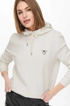 Only Sweatshirts-Sweatshirt Com Capuz E Estampado Frontal.