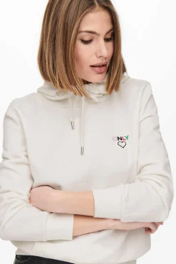 Only Sweatshirts-Sweatshirt Com Capuz E Estampado Frontal.