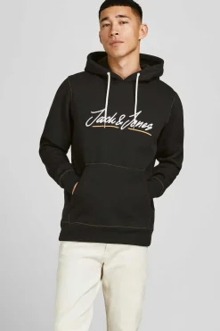 Jack & Jones Sweatshirt Com Capuz Logo Preto Discount