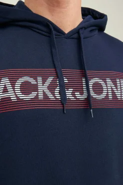 Jack & Jones Sweatshirt Com Capuz Logo Marinho New