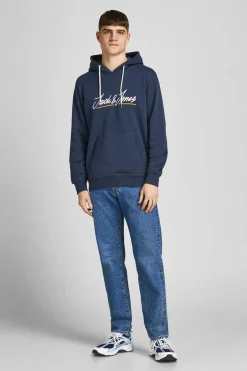 Jack & Jones Sweatshirt Com Capuz Logo Azul Online