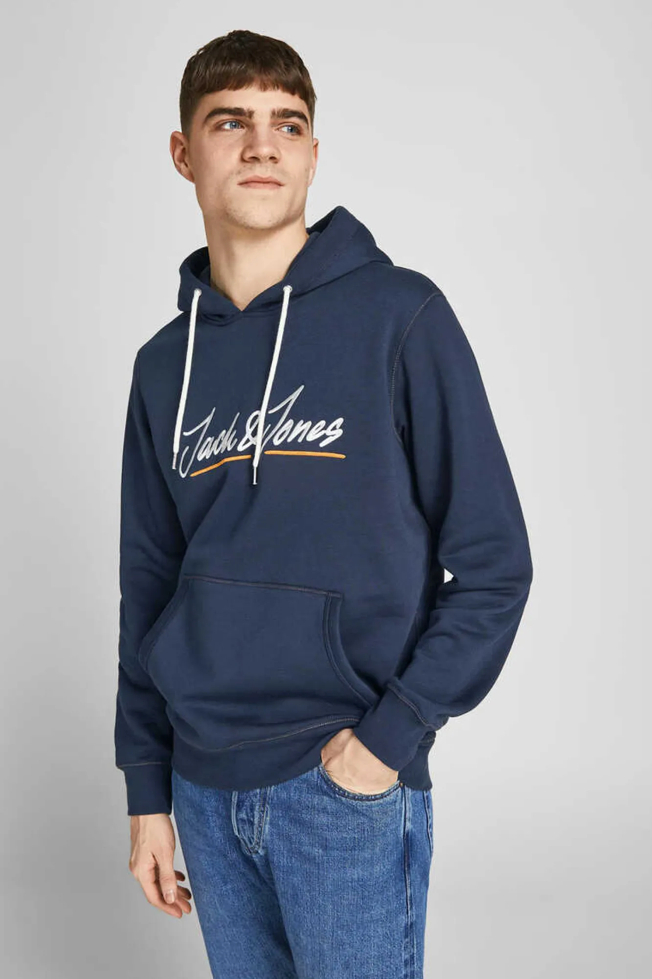 Jack & Jones Sweatshirt Com Capuz Logo Azul Online