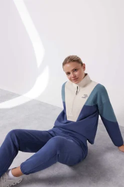 Dash and Stars Sweatshirts-Sweatshirt Com Fecho-Eclair De Algodao Tricolor