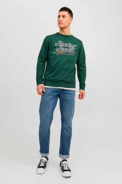 Jack & Jones Sweatshirt Com Gola Redonda Verde Best