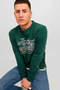 Jack & Jones Sweatshirt Com Gola Redonda Verde Best