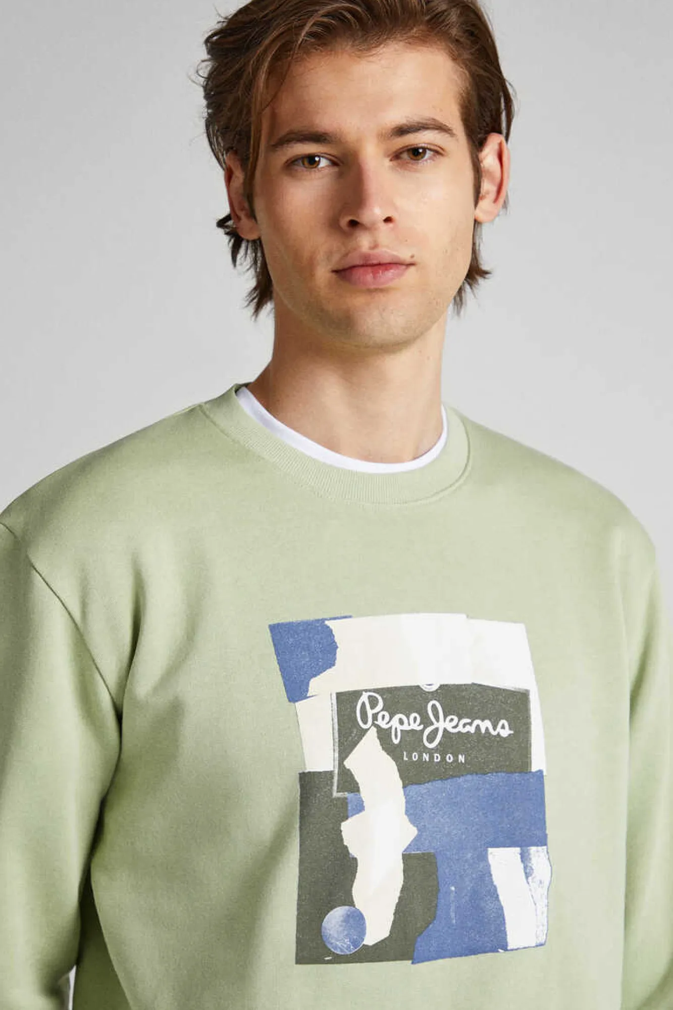 Pepe Jeans Sweatshirt Com Logo No Centro Cinza Best
