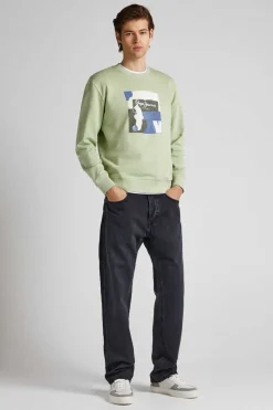 Pepe Jeans Sweatshirt Com Logo No Centro Cinza Best