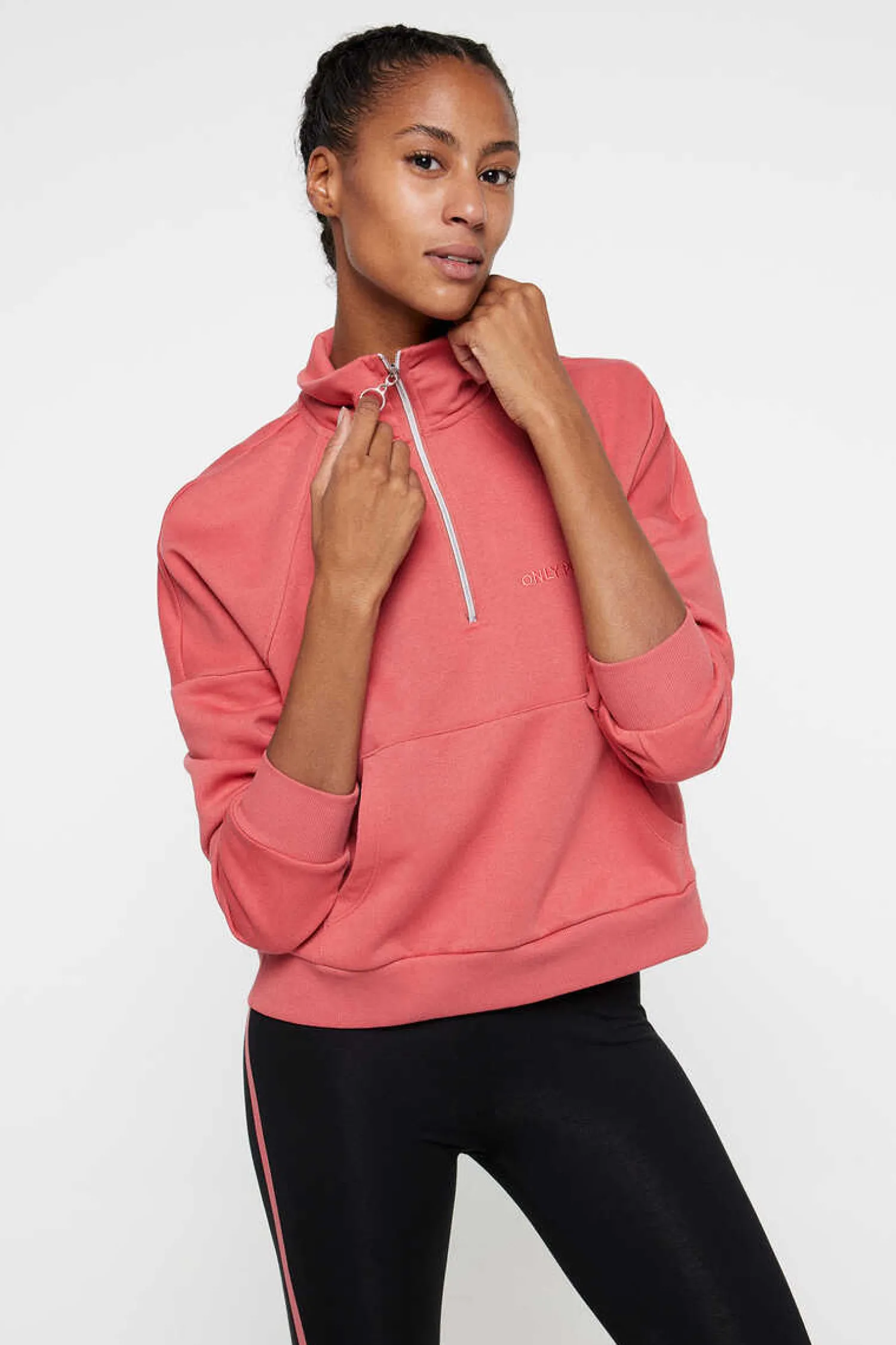 Only Play Sweatshirts-Sweatshirt Cropped Com Gola Alta