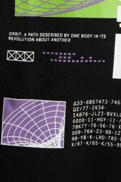 Jack & Jones Sweatshirt De Gola Redonda Print Universo Preto Discount