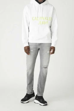 Calvin Klein Sweatshirt De Manga Comprida Com Capuz Branco Hot