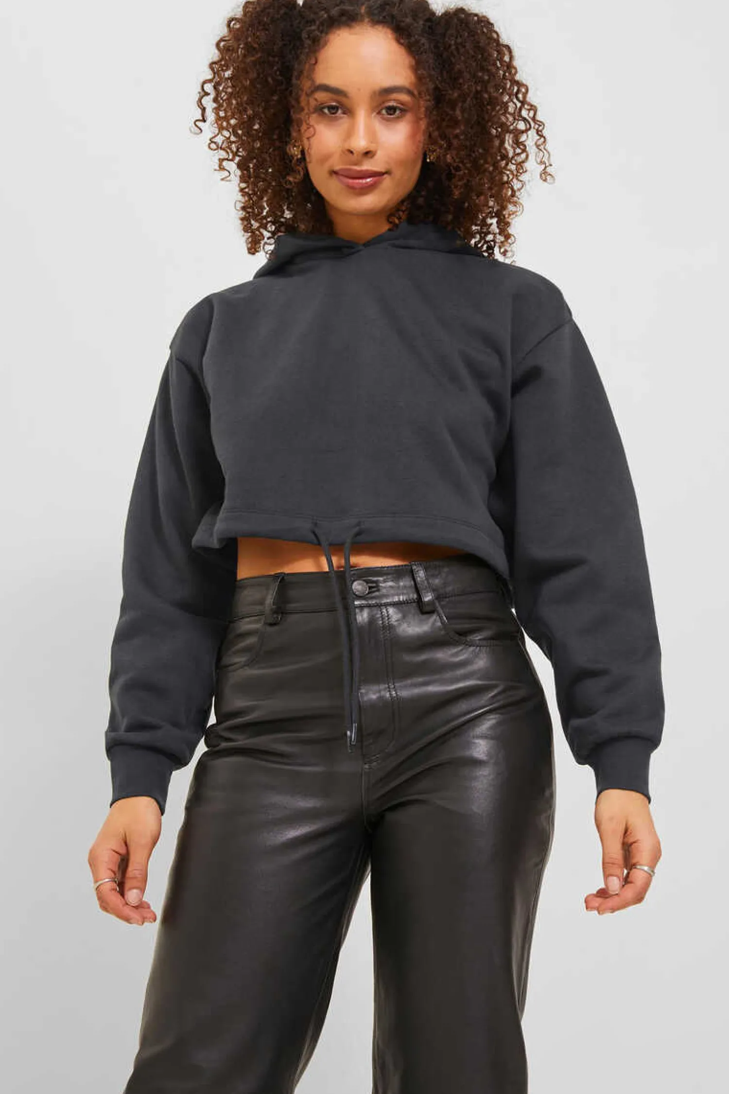Jack & Jones Sweatshirts-Sweatshirt De Mulher Cropped Com Capuz