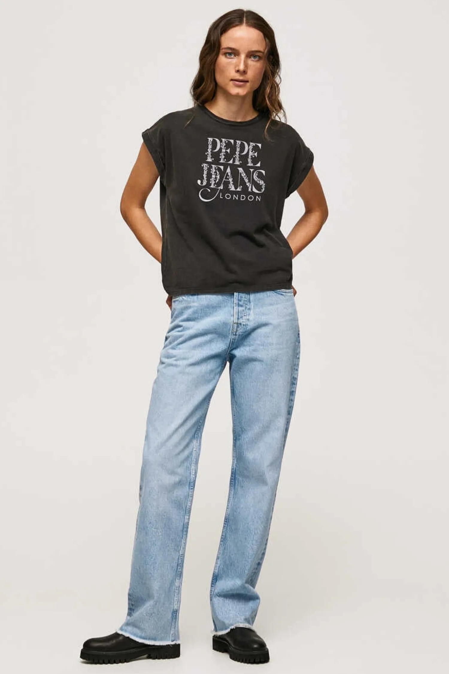 Pepe Jeans T-Shirts-Sweatshirt De Mulher Gola Redonda Com Logo Fantasia
