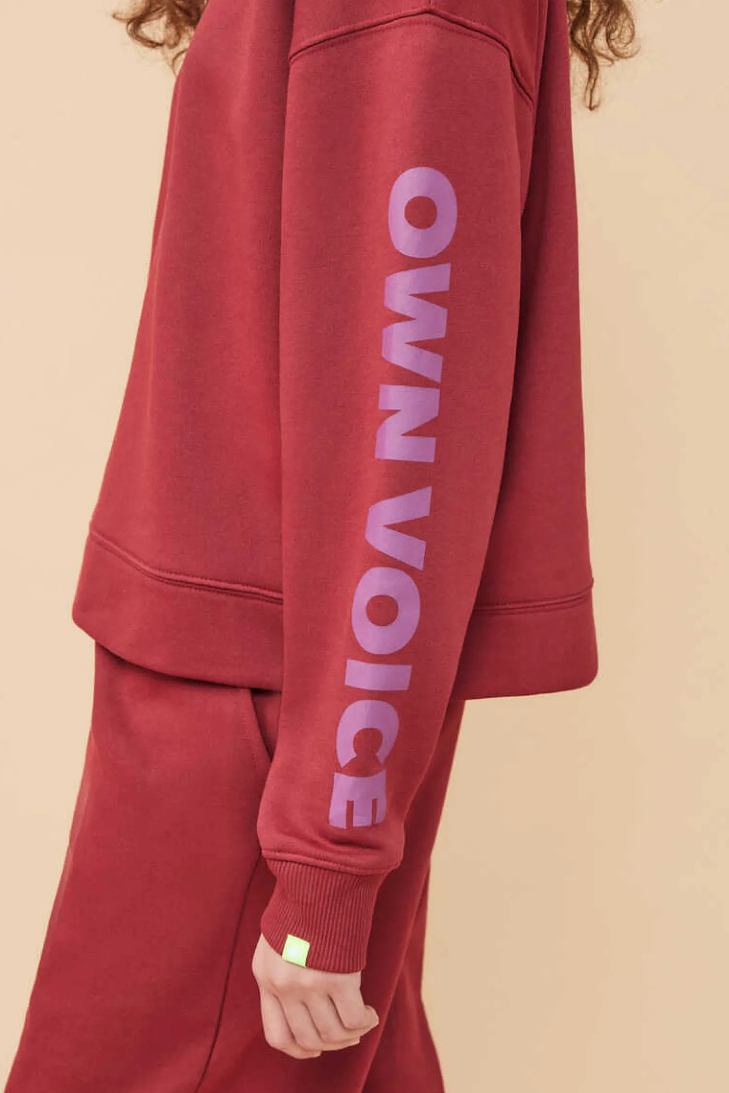 HI&BYE Sweatshirts-Sweatshirt Felpa Vermelha Logo Manga