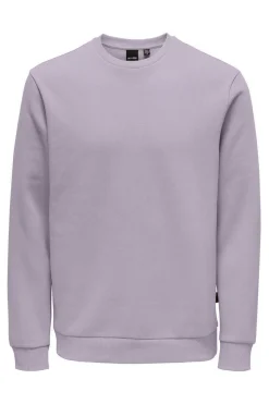Only & Sons Sweatshirt Gola Redonda Roxo Hot