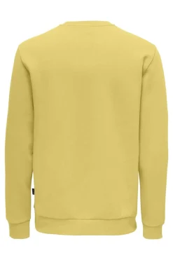 Only & Sons Sweatshirt Gola Redonda Amarelo Online