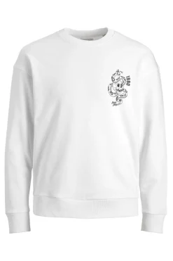 Jack & Jones Sweatshirt Gola Redonda Branco Clearance