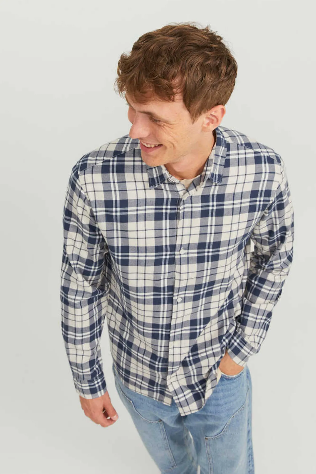 Jack & Jones Sweatshirt Gola Redonda Basica Plus Blue