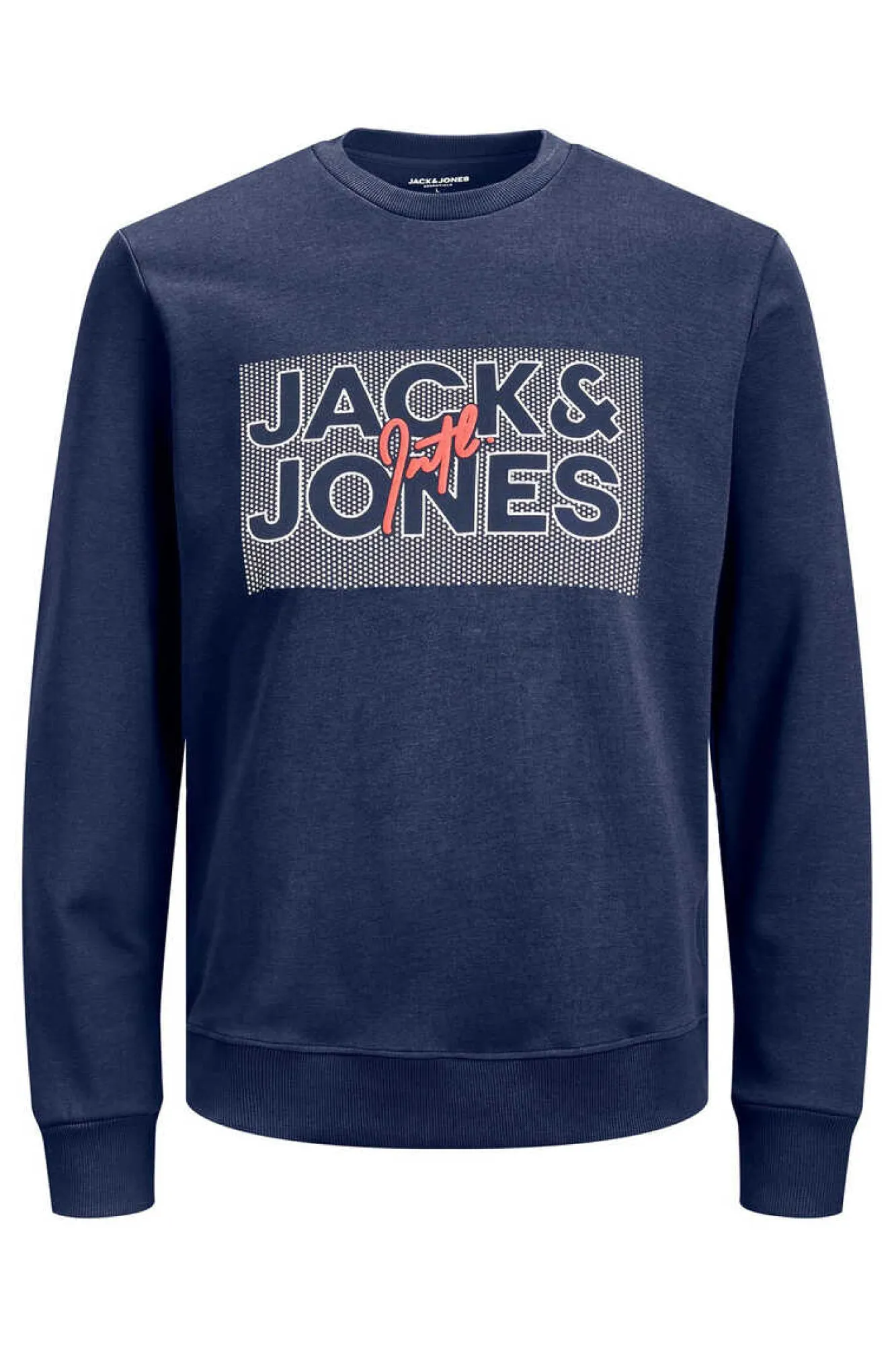 Jack & Jones Sweatshirt Gola Redonda Logo Marinho Sale
