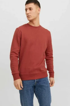 Jack & Jones Sweatshirt Gola Redonda Lisa Vermelho New