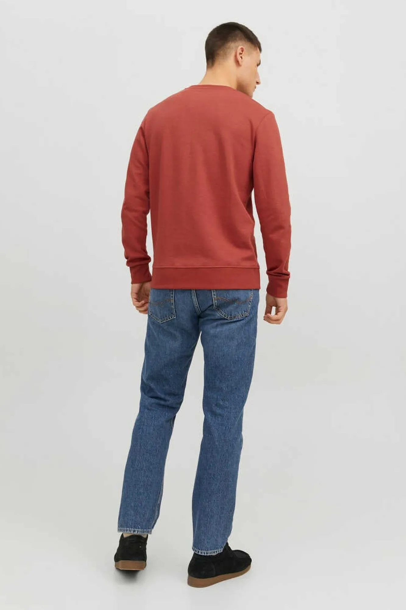 Jack & Jones Sweatshirt Gola Redonda Lisa Vermelho New