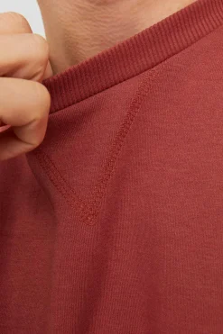 Jack & Jones Sweatshirt Gola Redonda Lisa Vermelho New
