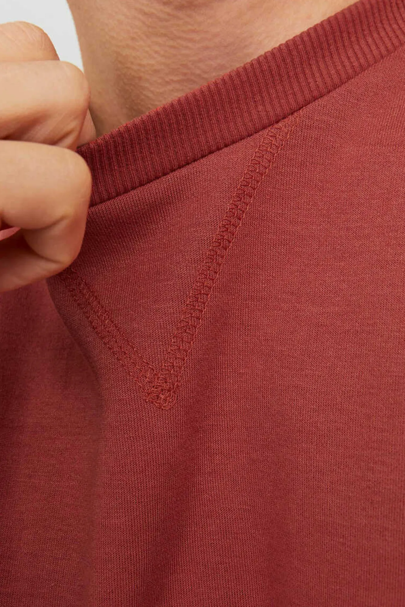 Jack & Jones Sweatshirt Gola Redonda Lisa Vermelho New