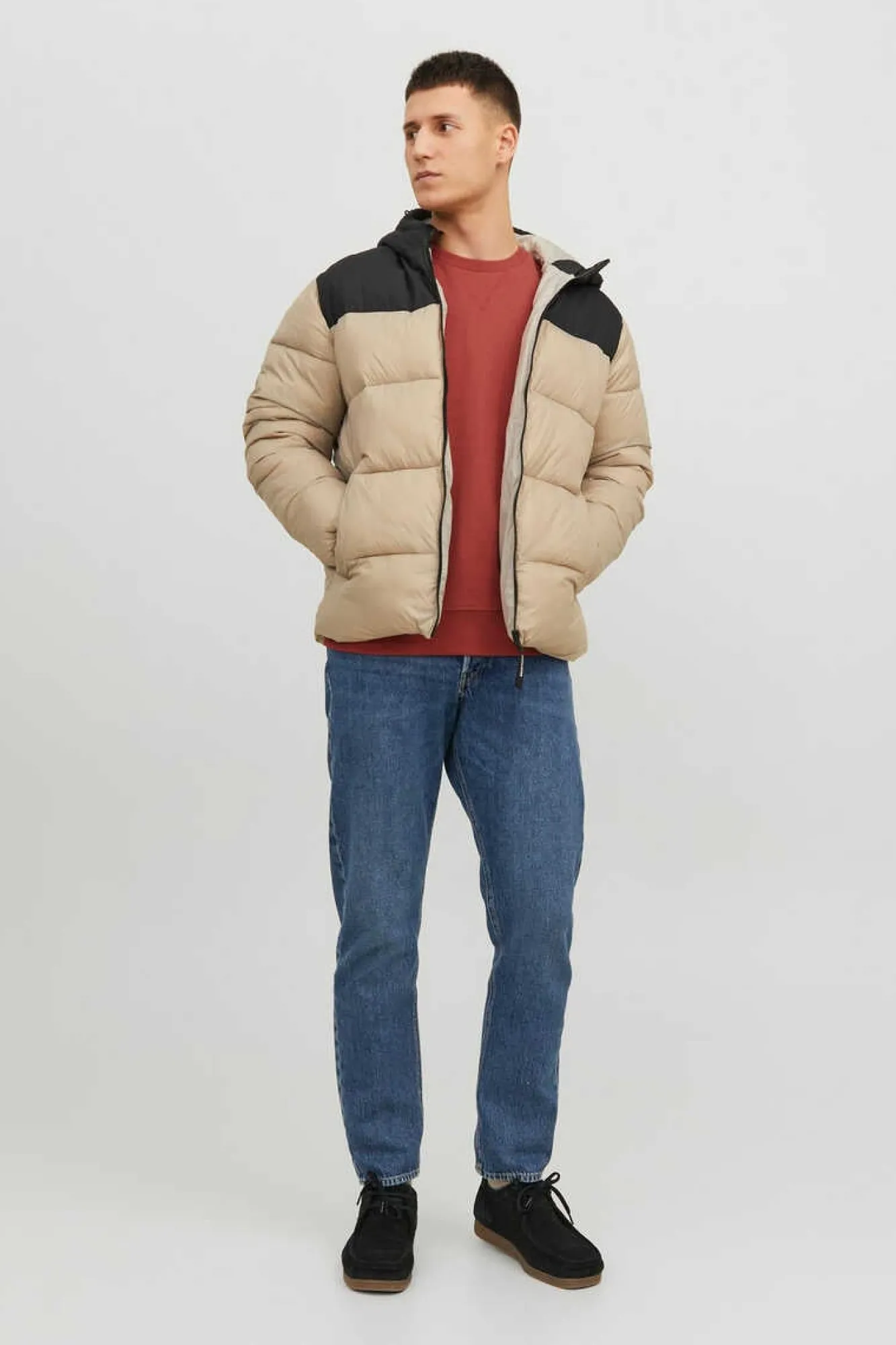 Jack & Jones Sweatshirt Gola Redonda Lisa Vermelho New