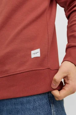 Jack & Jones Sweatshirt Gola Redonda Lisa Vermelho New