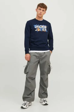 Jack & Jones Sweatshirt Gola Redonda Logo Marinho Clearance