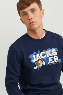 Jack & Jones Sweatshirt Gola Redonda Logo Marinho Clearance