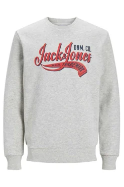 Jack & Jones Sweatshirt Gola Redonda Print Logo Branco Hot