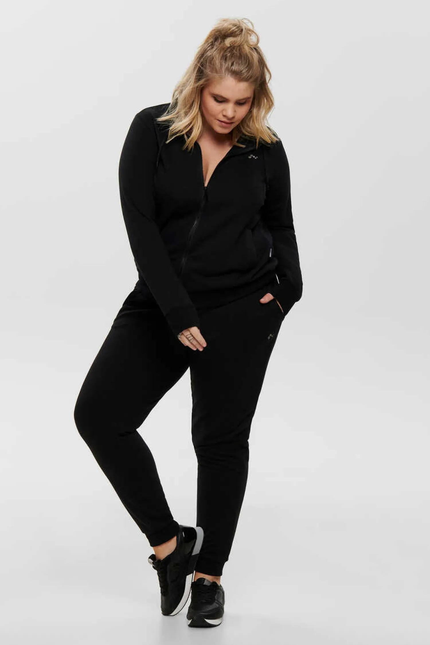 Only Play Curvy Sweatshirts-Sweatshirt Grande Com Fecho-Eclair E Gola Alta