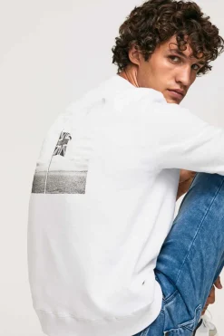 Pepe Jeans Sweatshirt Homem Gola Redonda Branco New
