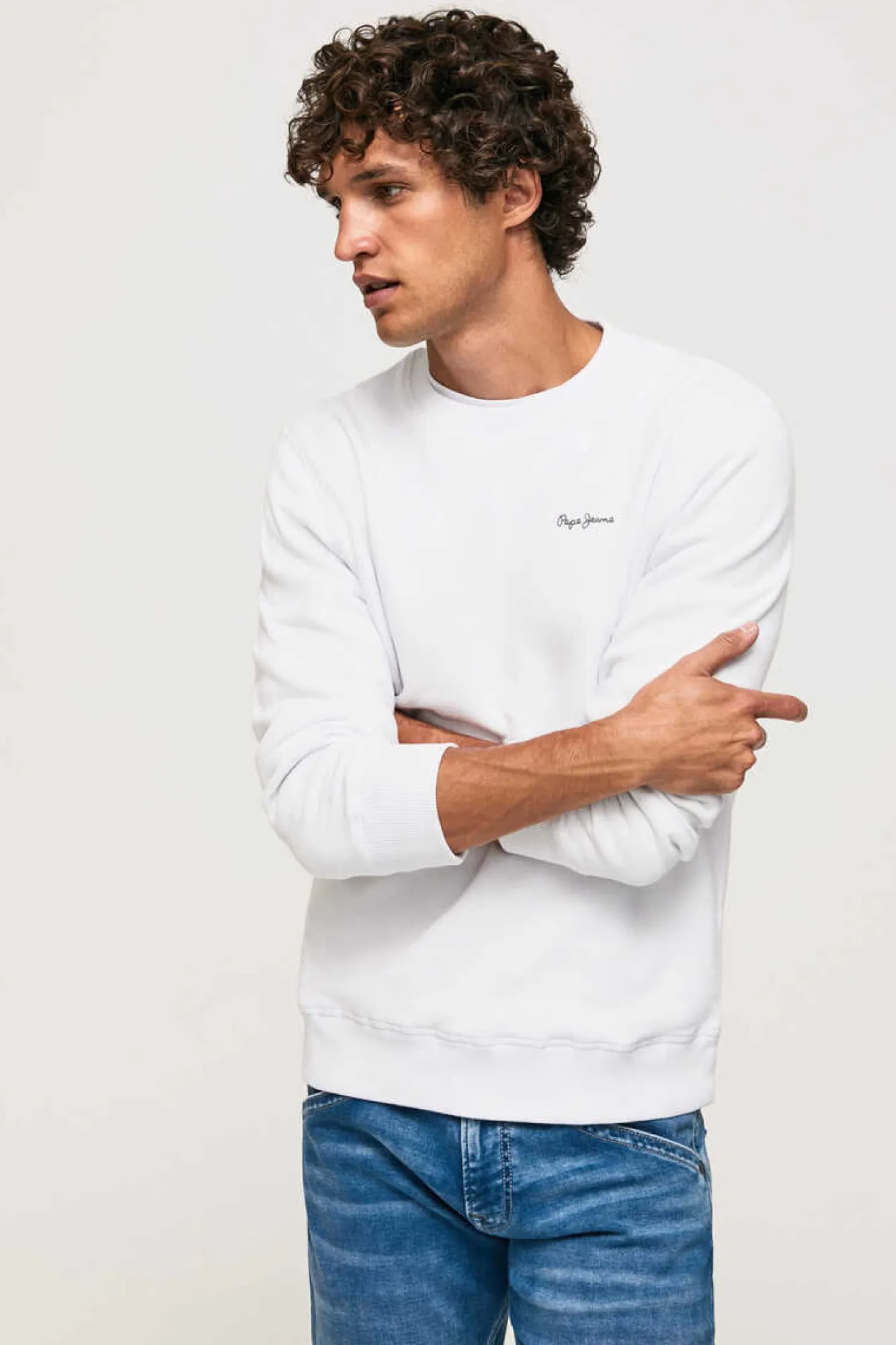 Pepe Jeans Sweatshirt Homem Gola Redonda Branco New