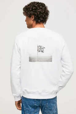 Pepe Jeans Sweatshirt Homem Gola Redonda Branco New