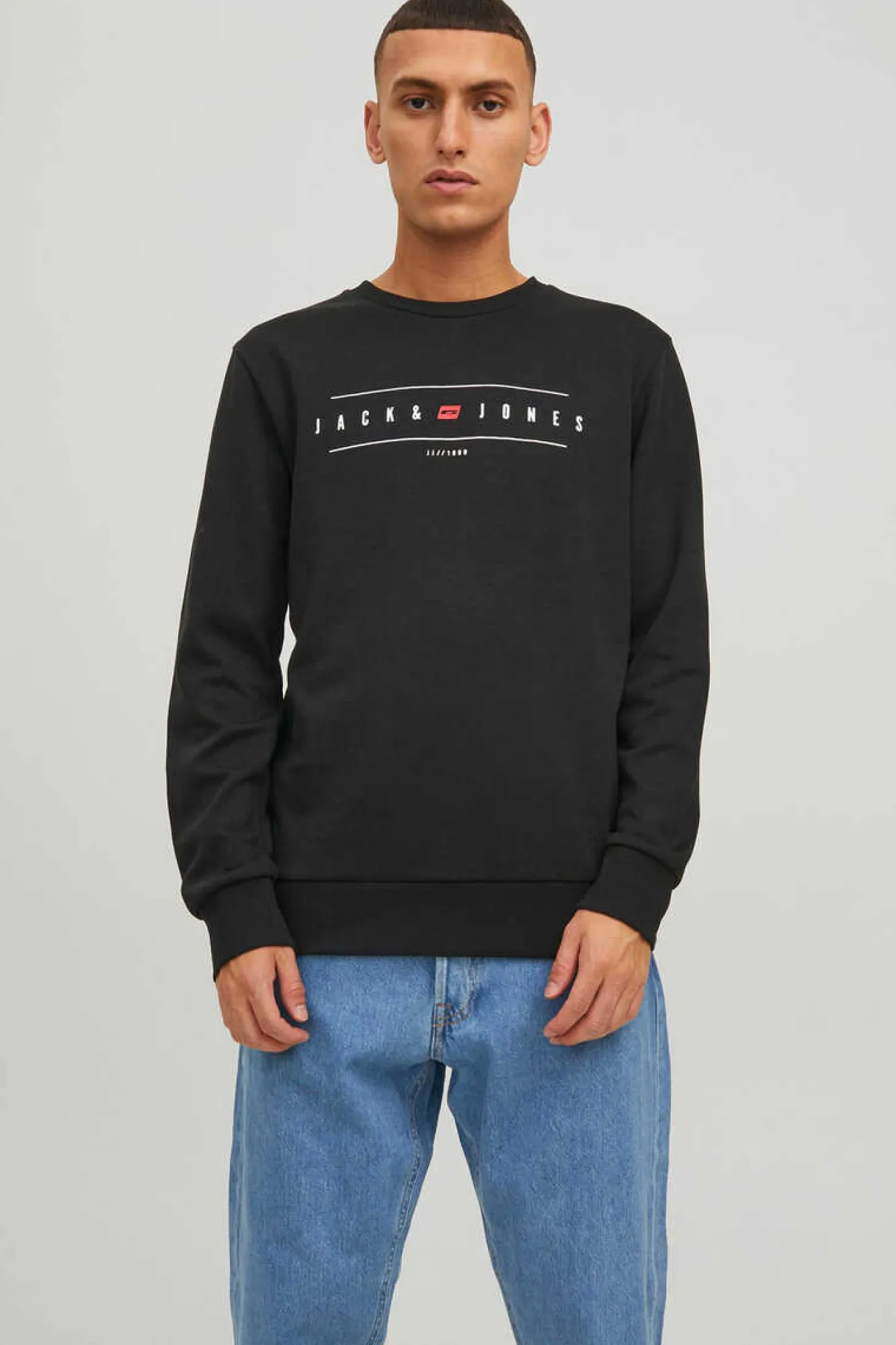 Jack & Jones Sweatshirt Logo Preto Discount
