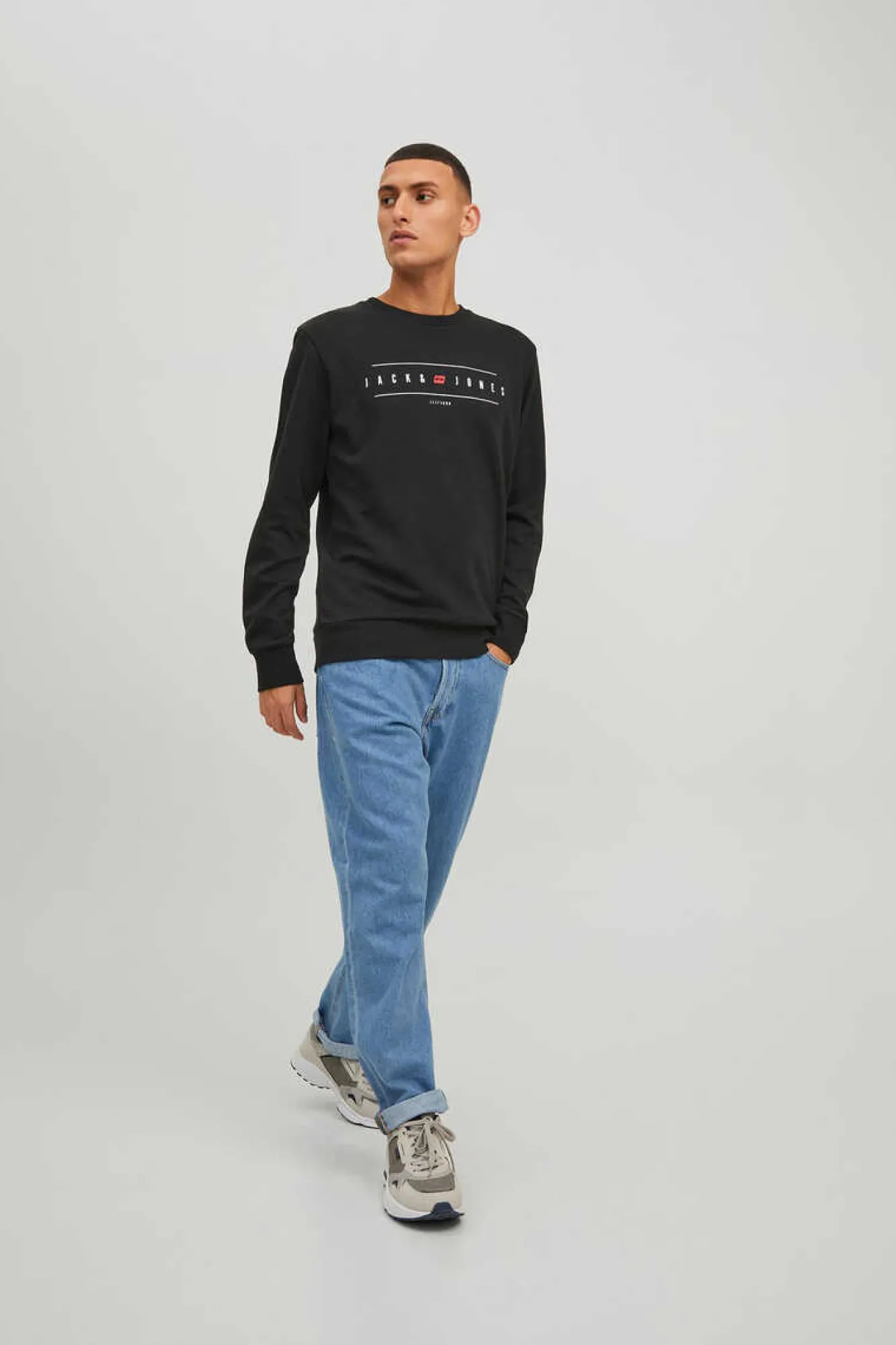 Jack & Jones Sweatshirt Logo Preto Discount