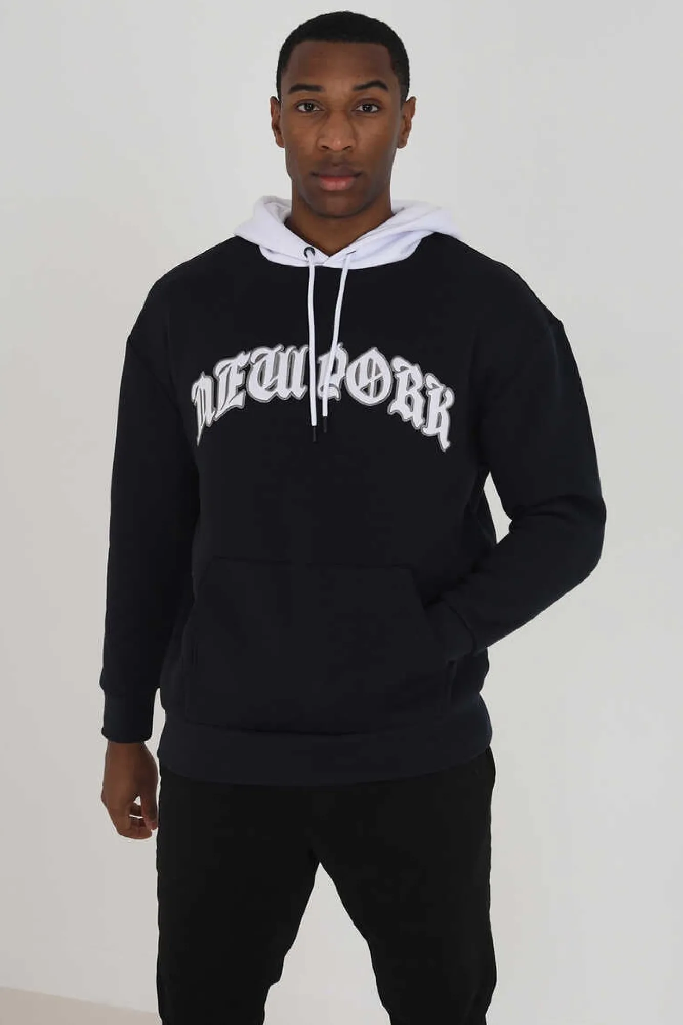 Brave Soul Sweatshirt Oversize Com Bordado Marinho Outlet