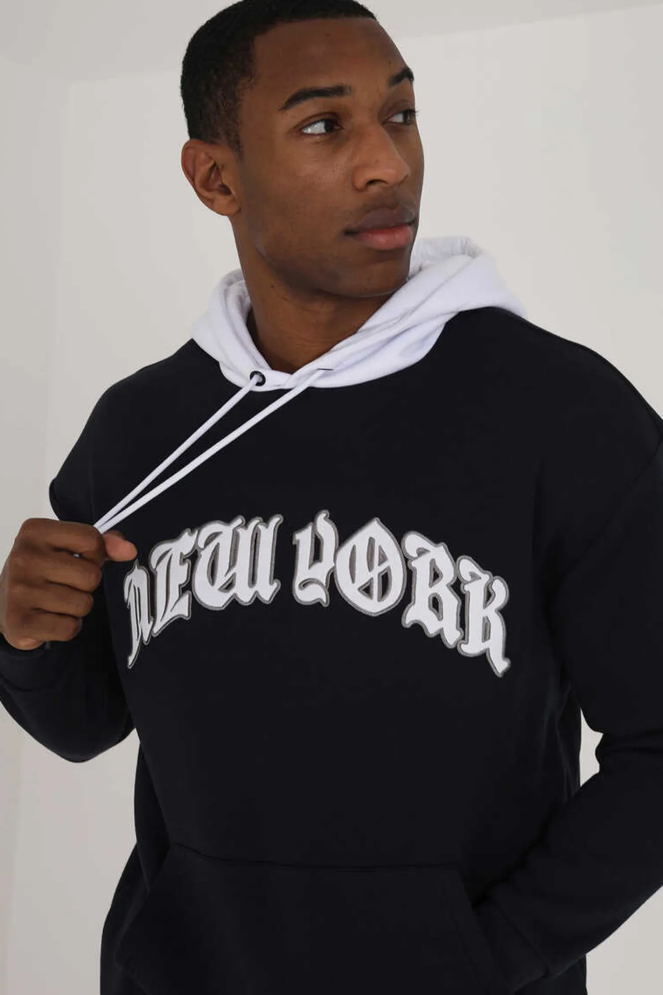 Brave Soul Sweatshirt Oversize Com Bordado Marinho Outlet