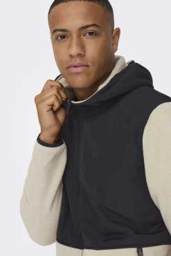 Only & Sons Sweatshirt Tecido Forro Polar Cinza New